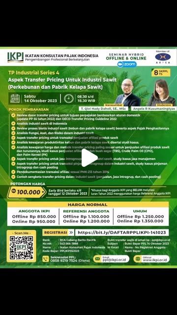 Register now before it’s closed Seminar Online dan Offline INFORMASI: Sekretariat DEPT. PPL PPL (up. Diana) – HP/WA –…